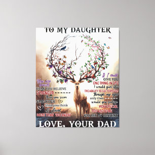 To My Deer Daughter Gift, Daughter Birthday Gift Canvas Print