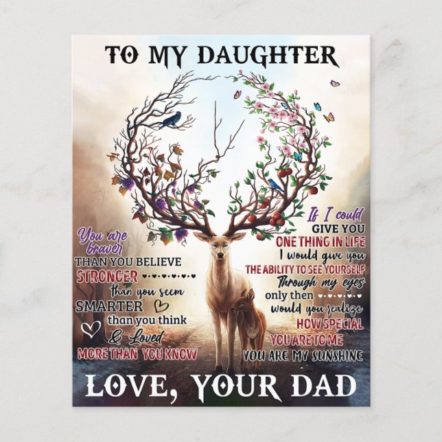 To My Deer Daughter Gift, Daughter Birthday Gift Flyer (Front)
