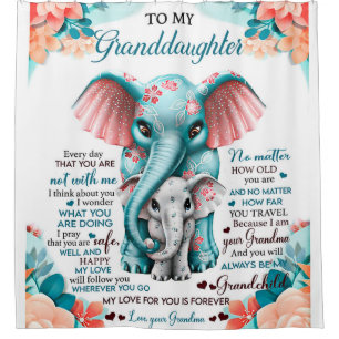 To My Elephant Daughter Gift, Daughter Birthday Shower Curtain
