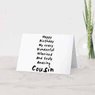 TO MY "FAVORITE COUSIN" ON YOUR BIRTHDAY HOLIDAY CARD