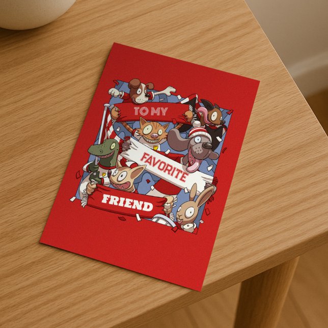 To My Favourite Friend Funny Animal Sports Fans Postcard (Creator Uploaded)