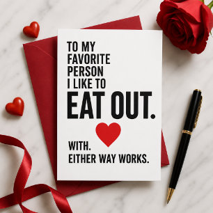 To My Favourite Person I Like To Eat Out With Holiday Card