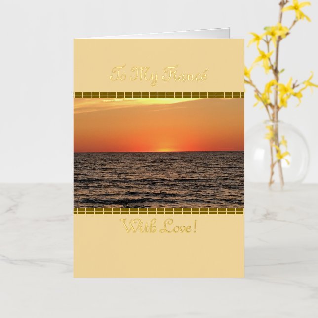 To My Fiancé with Love, Engagement Greeting Card (Yellow Flower)