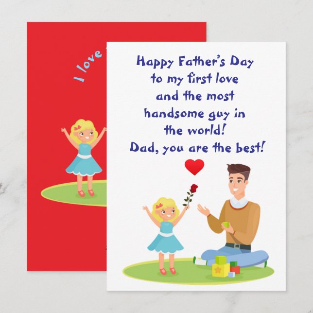 To my first love, Daddy Holiday Card (Front/Back)