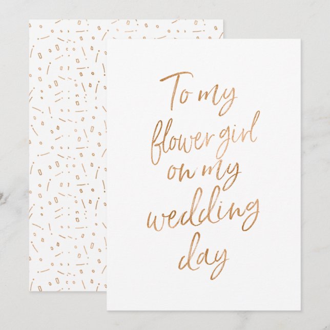 To my flower girl on my wedding day invitation (Front/Back)