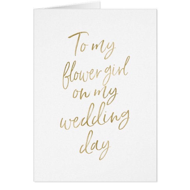 To my flower girl on my wedding day | Stylish Gold (Front)