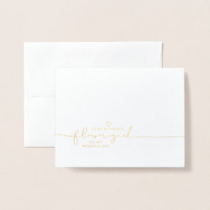 To My Flower Girl Wedding Morning Cute Message Foil Card