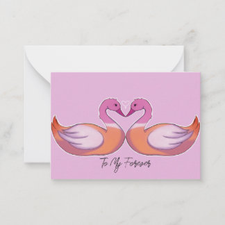 "To My Forever" Lesbian Swan Wholesome LGBT Love Card