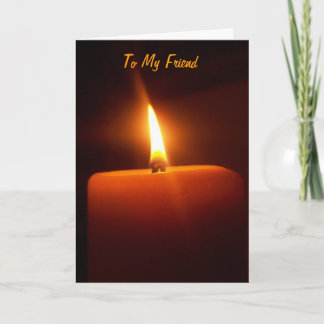 To My Friend- Pumpkin Colour Candle Single Card