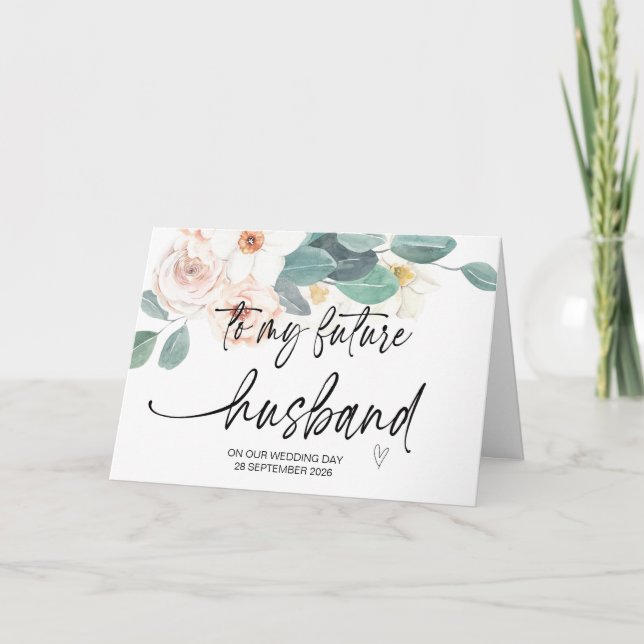 To My Future Husband From Bride on Wedding Day Car Card (Front)