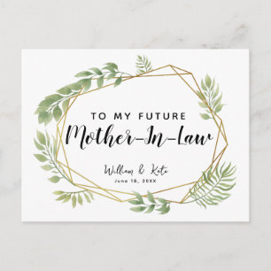 To my future Mother-in- law postcard greenery leaf