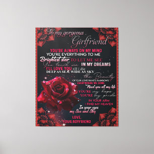 To My Girlfriend Birthday Gift, Couple Love Gift Canvas Print