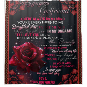 To My Girlfriend Birthday Gift, Couple Love Gift Shower Curtain