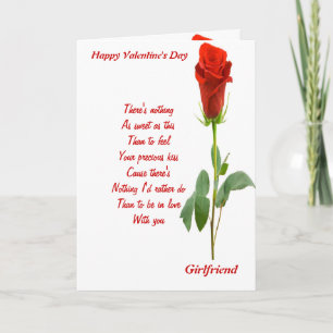 To my girlfriend on valentine's Day Holiday Card