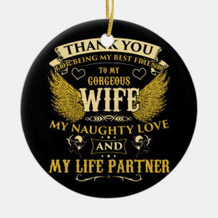 TO MY GORGEOUS WIFE CERAMIC TREE DECORATION