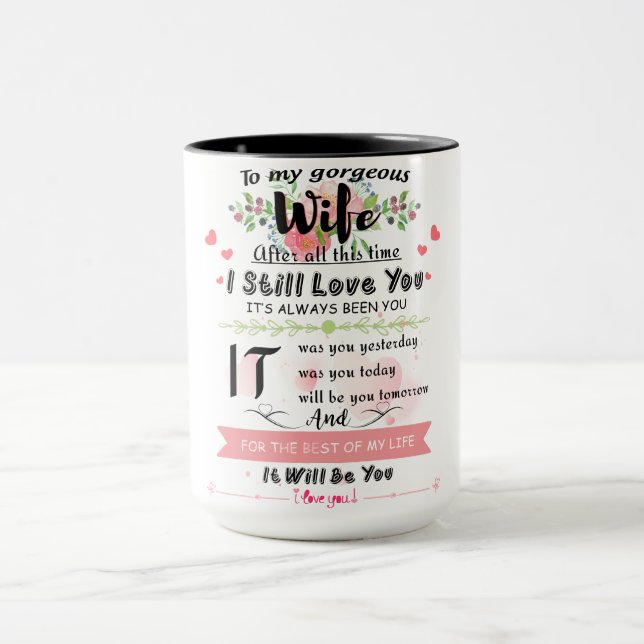 To My Gorgeous Wife Christmas Gift  Coffee Tea Mug (Center)