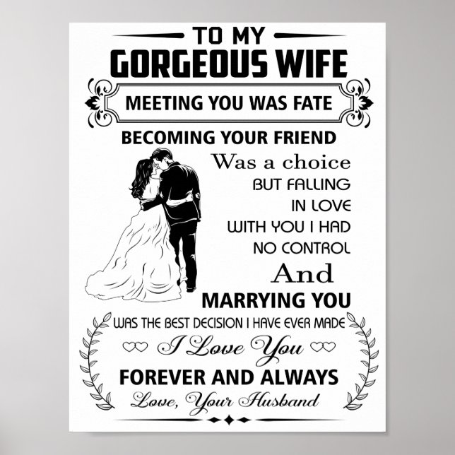 To My Gorgeous Wife Poster (Front)