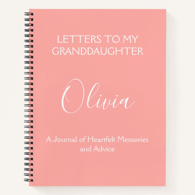 To My Granddaughter: A Journal of Heartfelt  (Front)