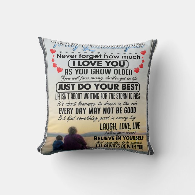 To My Granddaughter, Baby Girl Birthday Gift Idea Cushion (Front)