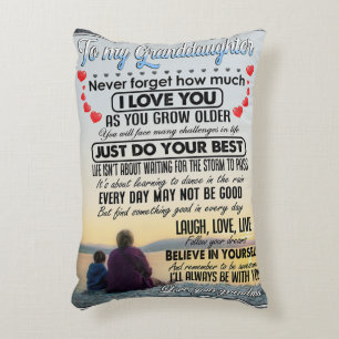 To My Granddaughter, Baby Girl Birthday Gift Idea Decorative Cushion