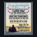 To My Granddaughter, Baby Girl Birthday Gift Idea Poster<br><div class="desc">To My Granddaughter,  Baby Girl Birthday Gift Idea</div>