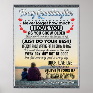 To My Granddaughter, Baby Girl Birthday Gift Idea Poster