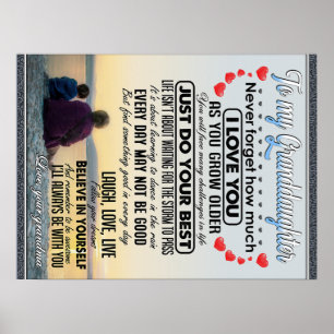 To My Granddaughter, Baby Girl Birthday Gift Idea Poster