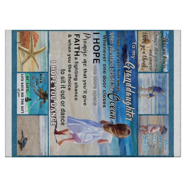 To My Granddaughter Beach And Sea My Sunshine Cutting Board (Front)