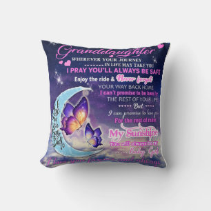 To My Granddaughter Butterflies Birthday Gift Idea Cushion