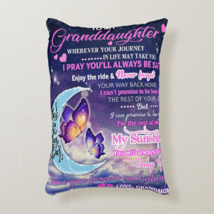 To My Granddaughter Butterflies Birthday Gift Idea Decorative Cushion