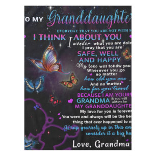 To My Granddaughter Butterflies Birthday Gift Idea Tablecloth