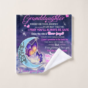 To My Granddaughter Butterflies Birthday Gift Idea Wash Cloth