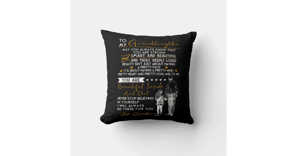 To My Granddaughter Cushion | Zazzle