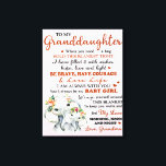 To My Granddaughter Elephant Birthday Gift Idea Canvas Print<br><div class="desc">To My Granddaughter Elephant Birthday Gift Idea</div>