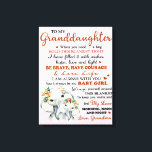 To My Granddaughter Elephant Birthday Gift Idea Canvas Print<br><div class="desc">To My Granddaughter Elephant Birthday Gift Idea</div>