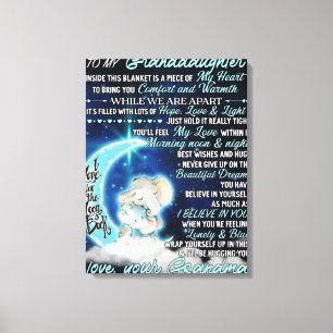 To My Granddaughter Elephant Birthday Gift Idea Canvas Print