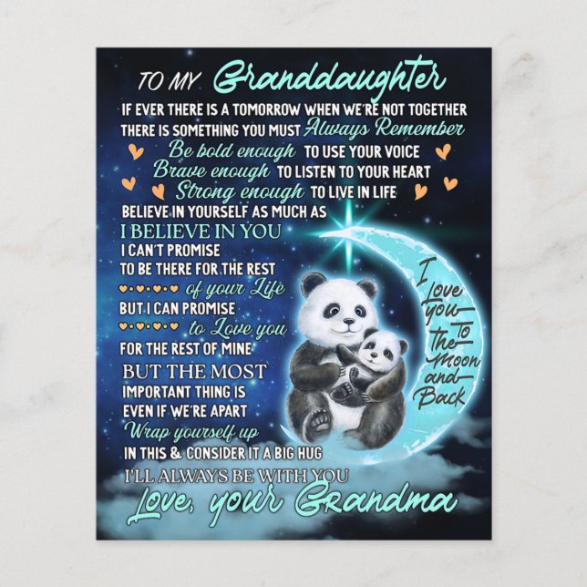 To My Granddaughter Elephant Birthday Gift Idea Flyer (Front)
