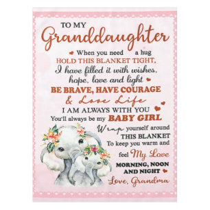 To My Granddaughter Elephant Birthday Gift Idea Tablecloth