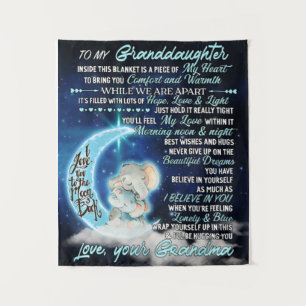 To My Granddaughter Elephant Birthday Gift Idea Tapestry