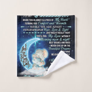 To My Granddaughter Elephant Birthday Gift Idea Wash Cloth