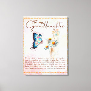 To My Granddaughter Gift,Cute Butterfly Lover Gift Canvas Print
