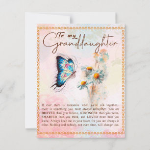 To My Granddaughter Gift,Cute Butterfly Lover Gift Invitation