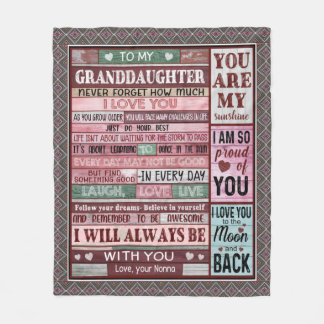 To My Granddaughter gift Fleece Blanket