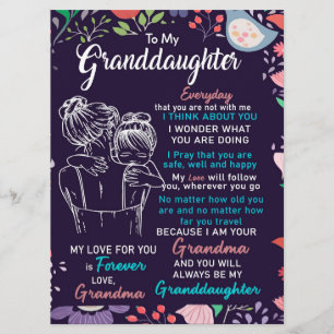 To My Granddaughter Gift From Grandma,Flower Lover Menu