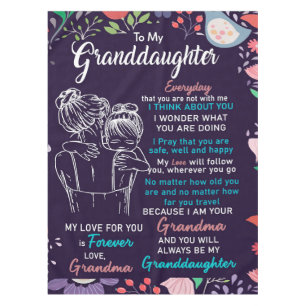 To My Granddaughter Gift From Grandma,Flower Lover Tablecloth