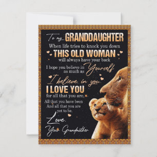 To My Granddaughter Gift From Grandma, Lion Lovers Invitation