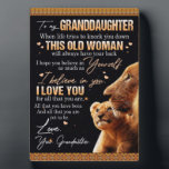 To My Granddaughter Gift From Grandma, Lion Lovers Plaque<br><div class="desc">To My Granddaughter Gift From Grandma,  Lion Lovers Gift
- This is wonderful gift for your family,  your friend in any occasions such as housewarming,  birthday,  new home
- It can be used for house decor,  make your house more gorgeous!</div>