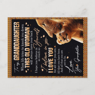 To My Granddaughter Gift From Grandma, Lion Lovers Postcard