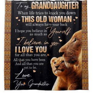 To My Granddaughter Gift From Grandma, Lion Lovers Shower Curtain