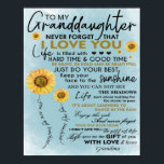 To My Granddaughter Gift, Grandkids Birthday Gift Poster<br><div class="desc">To My Granddaughter Gift,  Grandkids Birthday Gift</div>